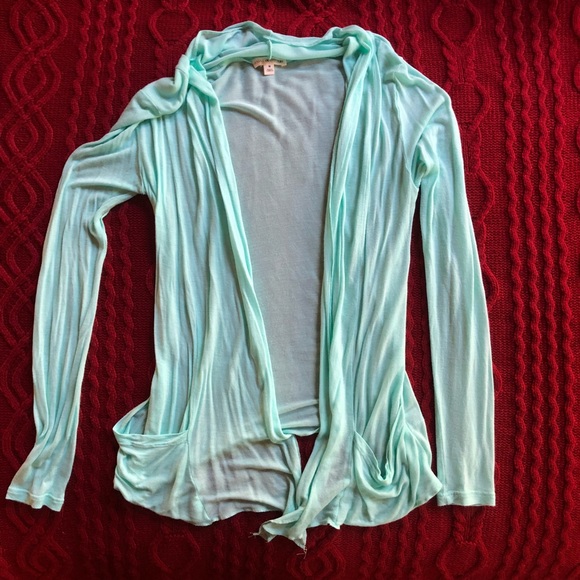 Zenana Outfitters Sweaters - Lightweight Teal Cardigan